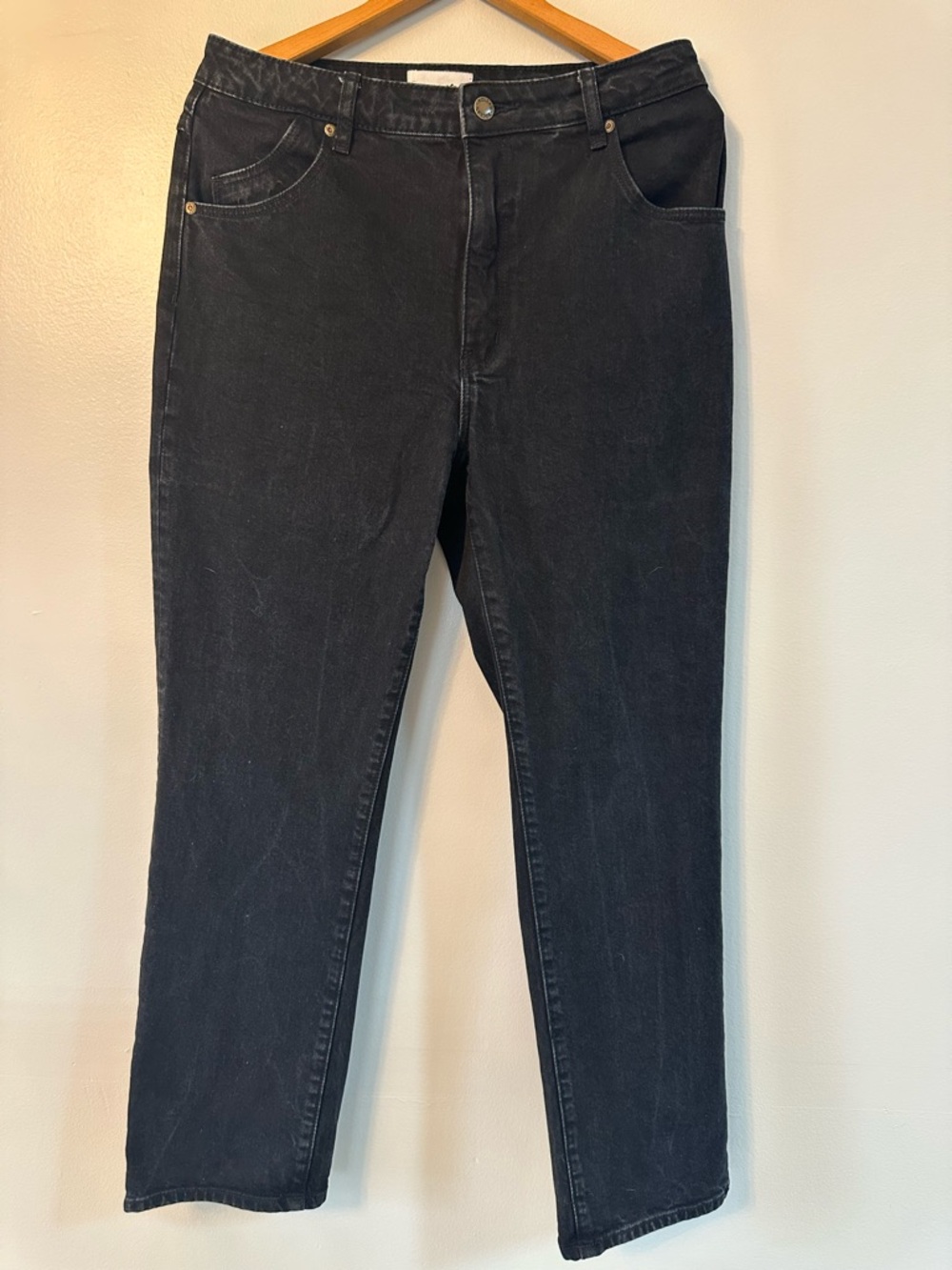 ROLLA'S Women’s Original High Rise Straight Black Jeans in Black Size 31